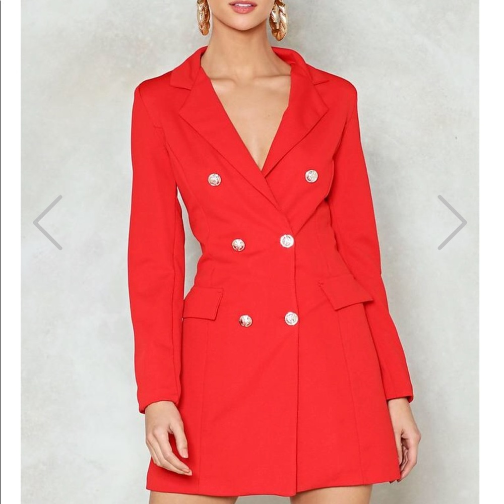 Nasty Gal Red Blazer Dress